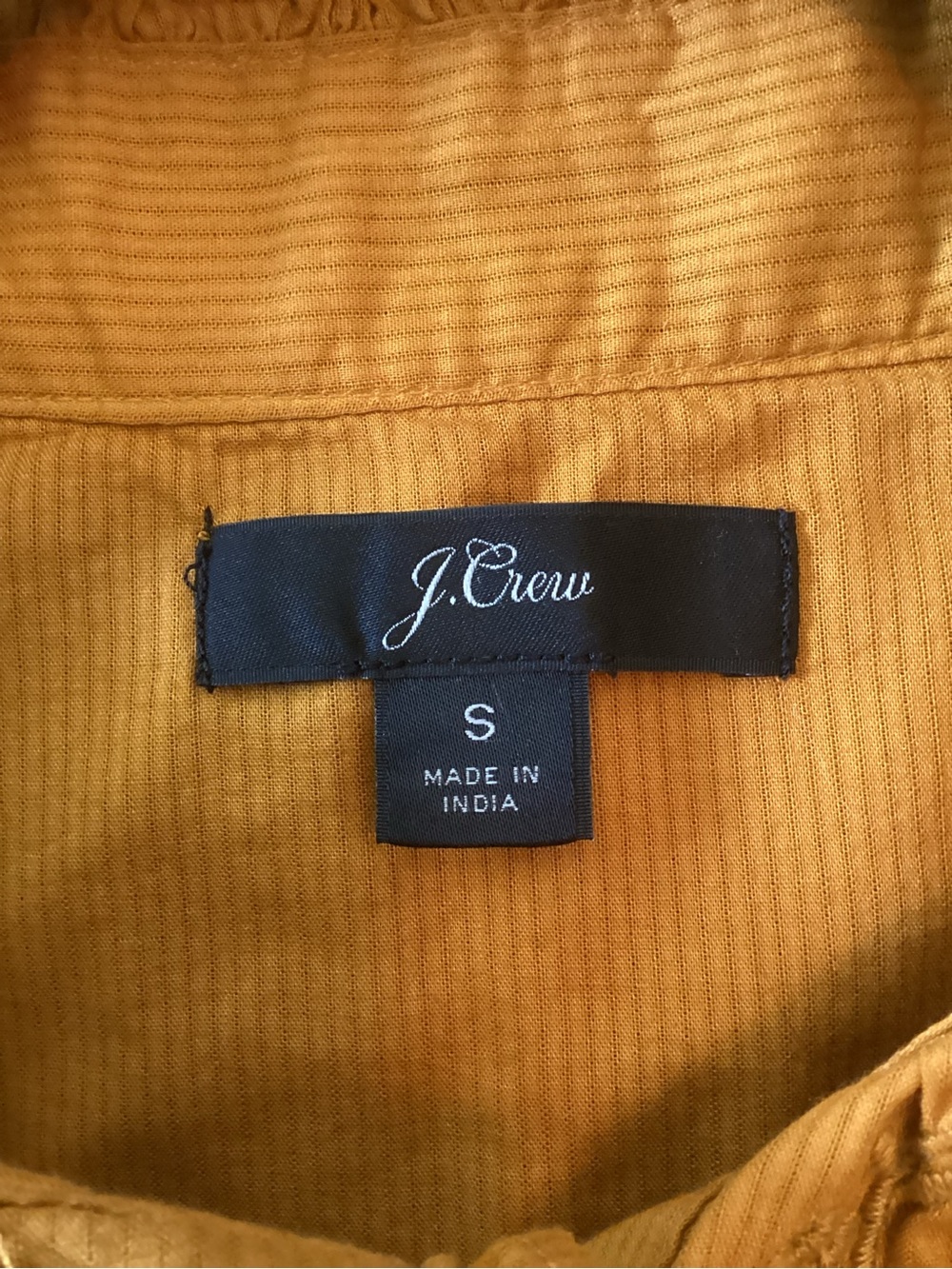 J. Crew Mustard Eyelet Ruffle Front Blouse - Picture 5 of 5